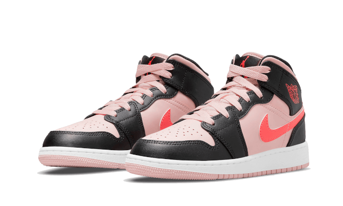 Air Jordan Air Jordan 1 Mid Black Pink Crimson - 554725-604