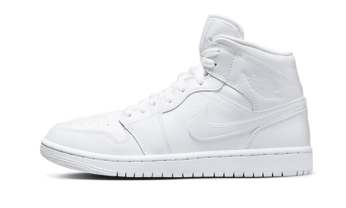 Air Jordan Air Jordan 1 Mid Triple White Patent Swoosh - DV0991-111