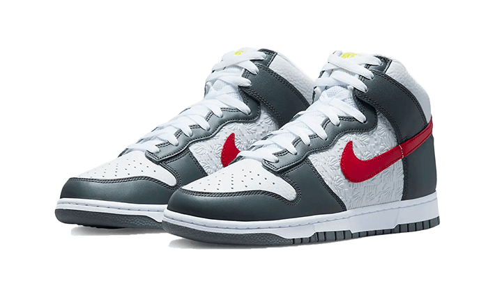 Nike Nike Dunk High Embossed Basketball Grey Red - FD0668-001